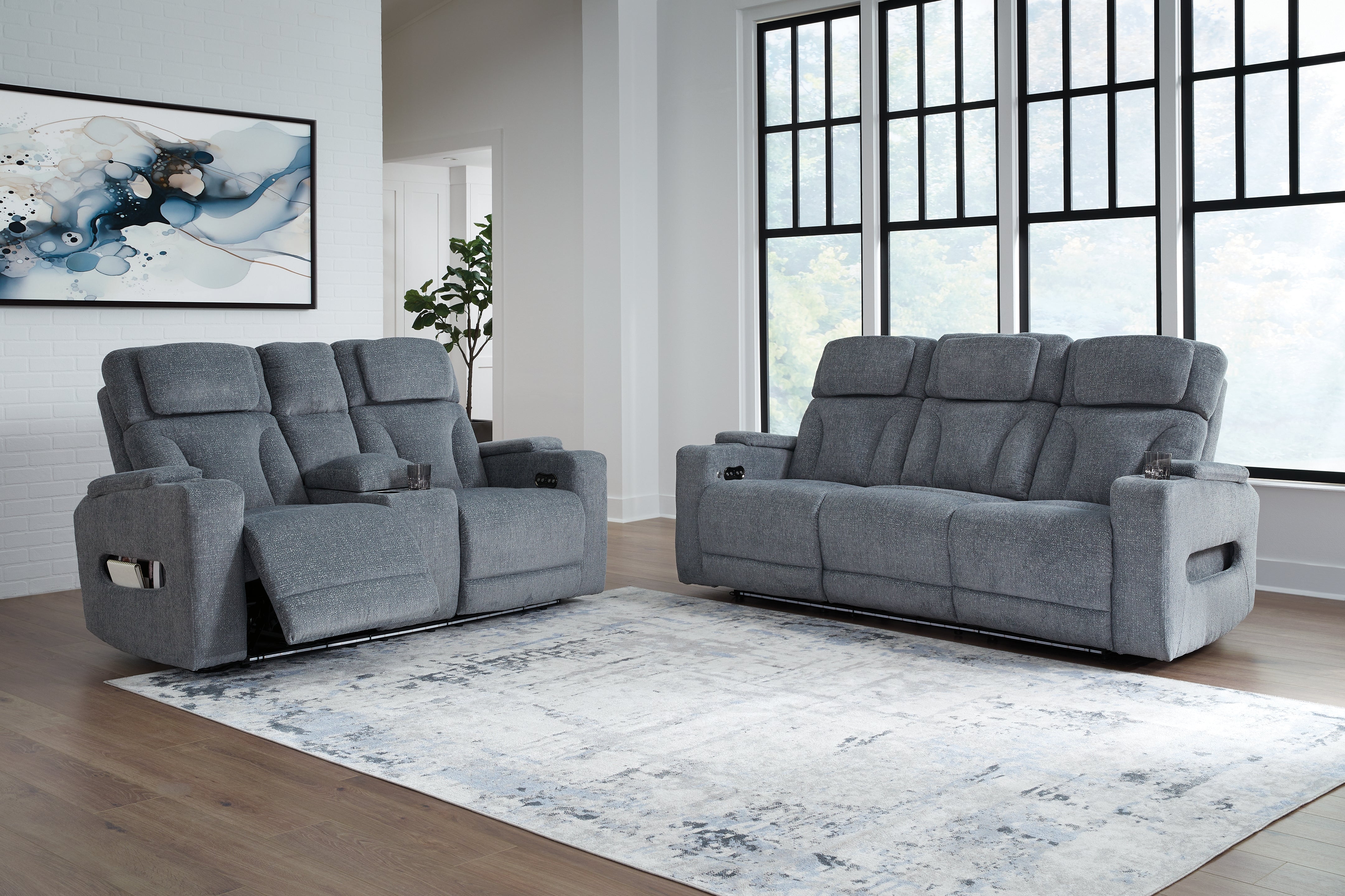 Studio Cave Power Reclining Sofa and Loveseat