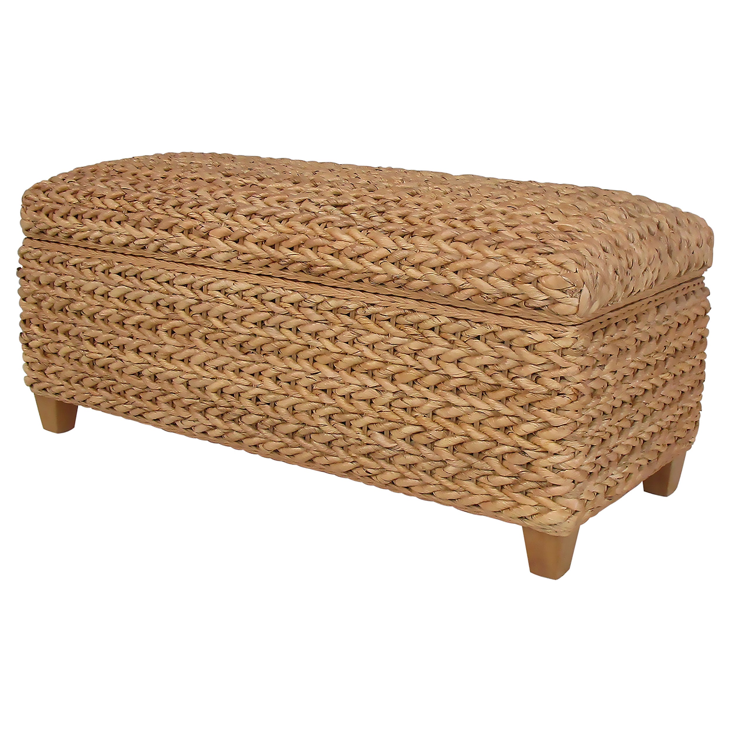 Laughton Hand-woven Banana Leaf Storage Bench Natural