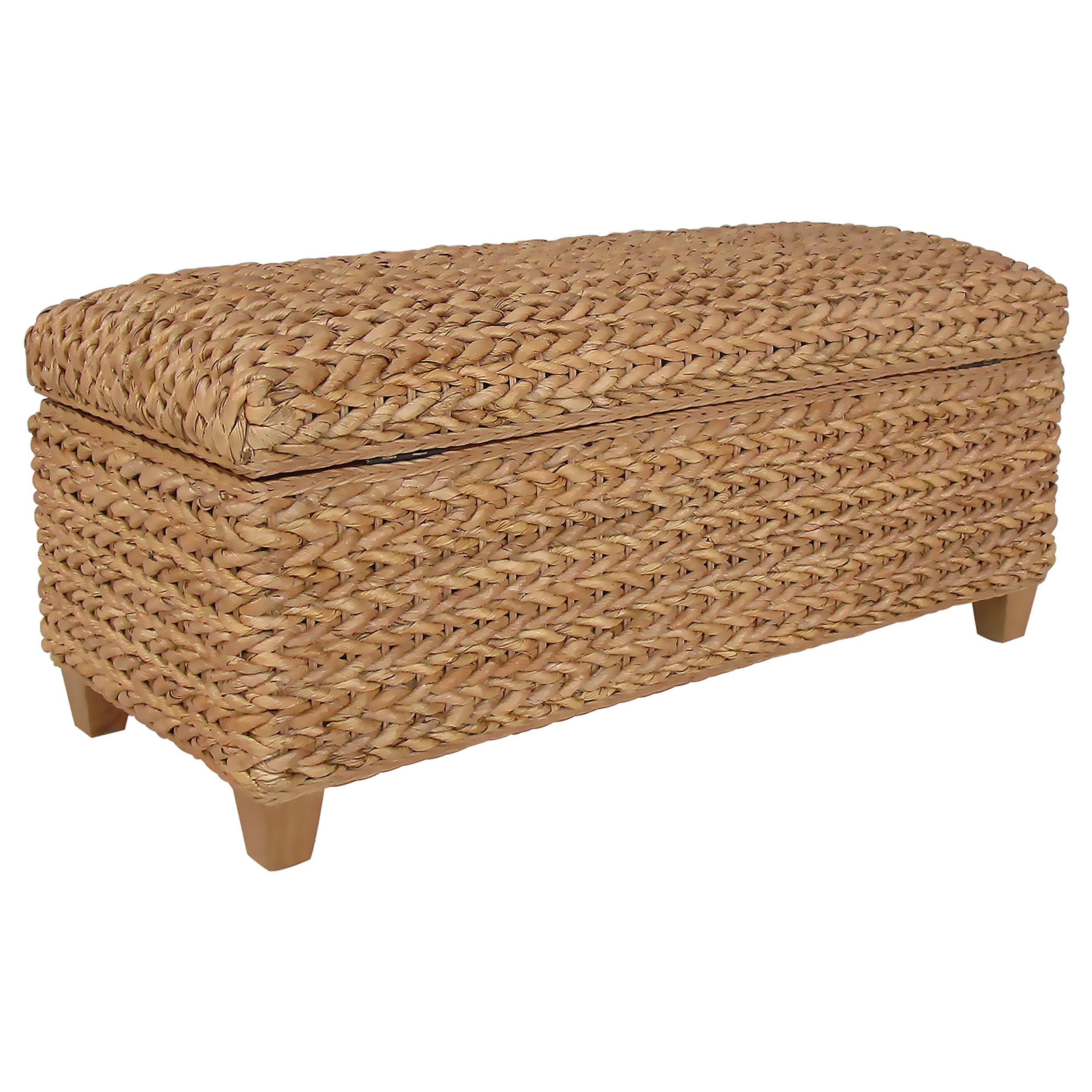 Laughton Hand-woven Banana Leaf Storage Bench Natural