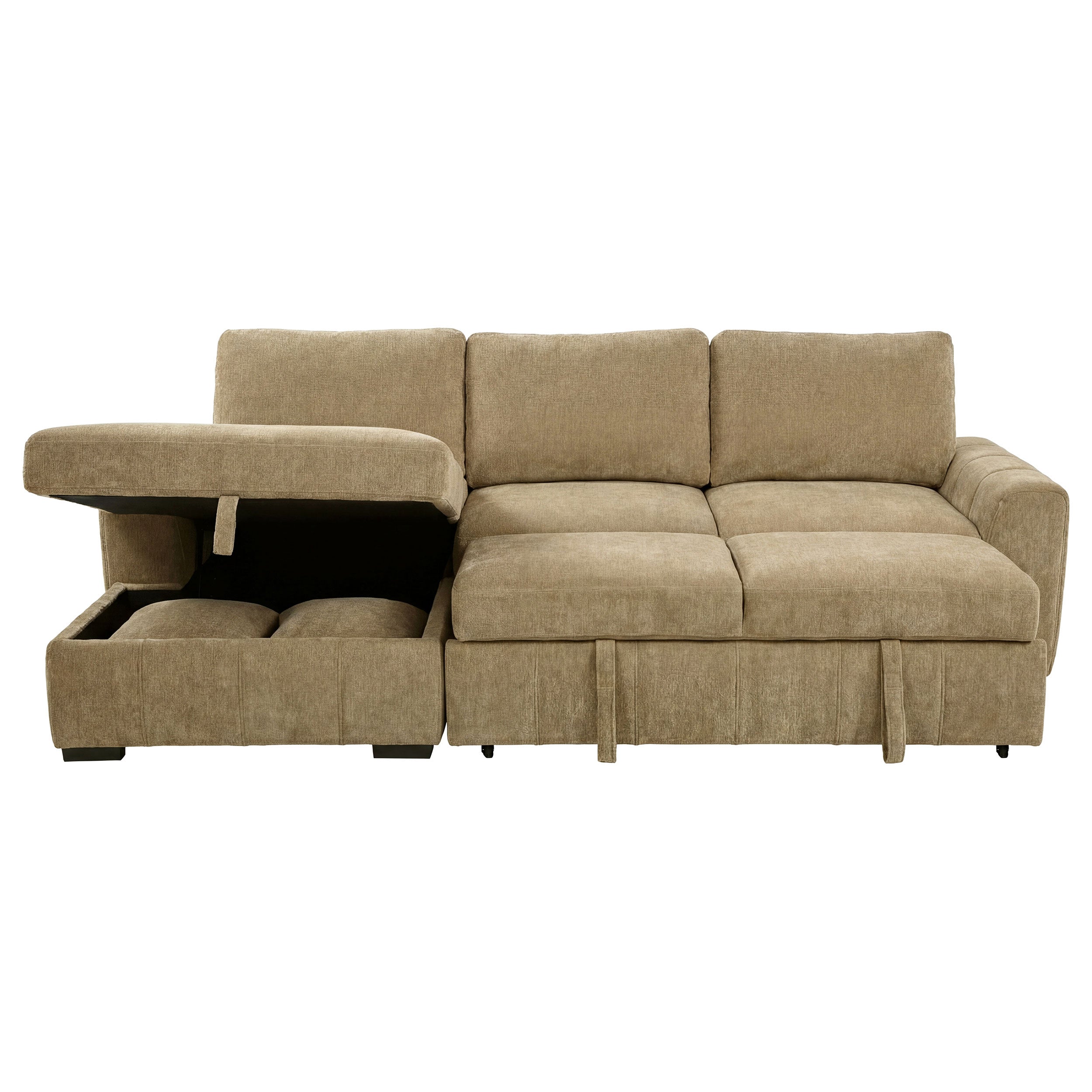 Pastrana Upholstered Sleeper Sectional Sofa Laf Chaise Camel