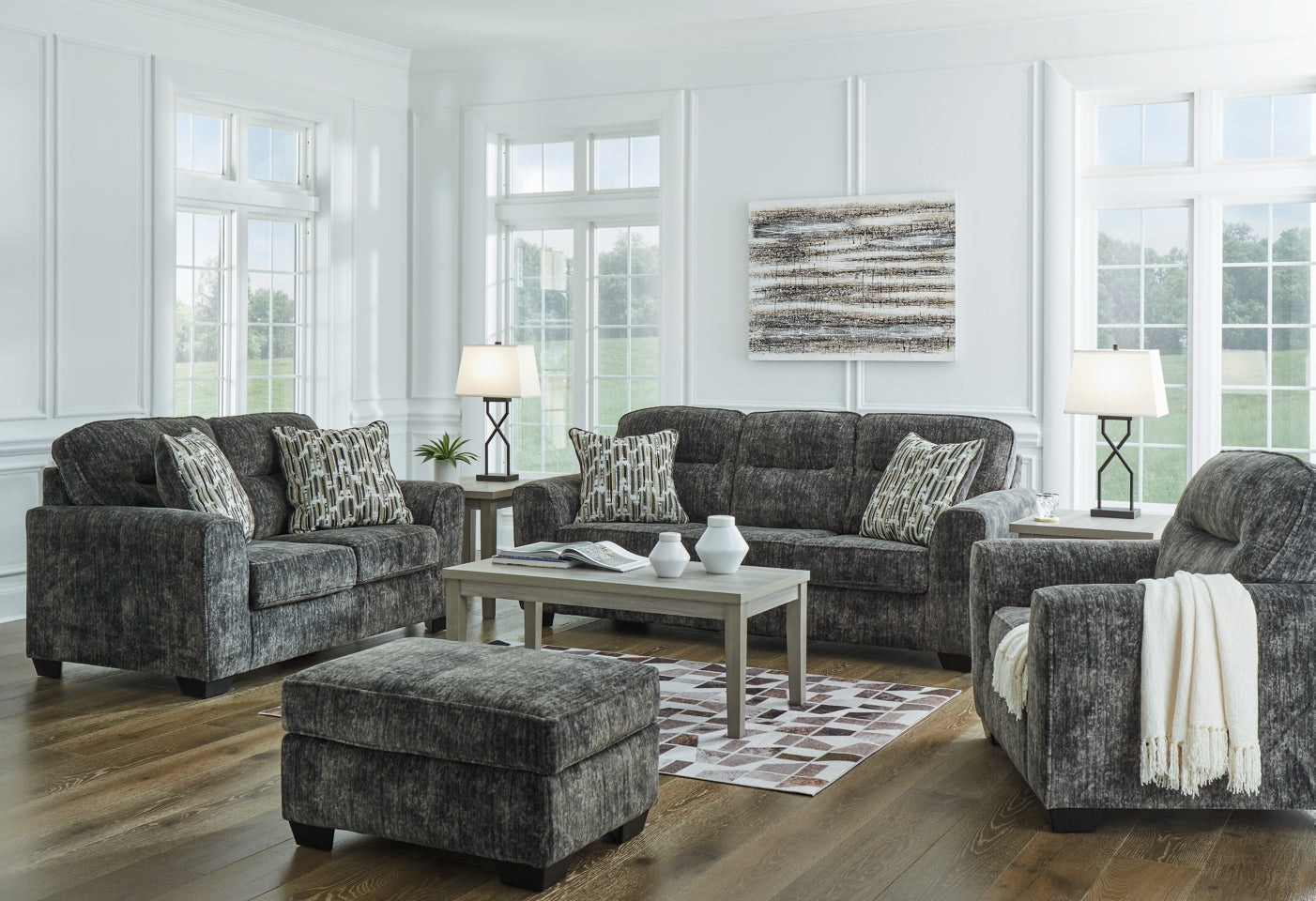 Lonoke Sofa, Loveseat, Oversized Chair and Ottoman