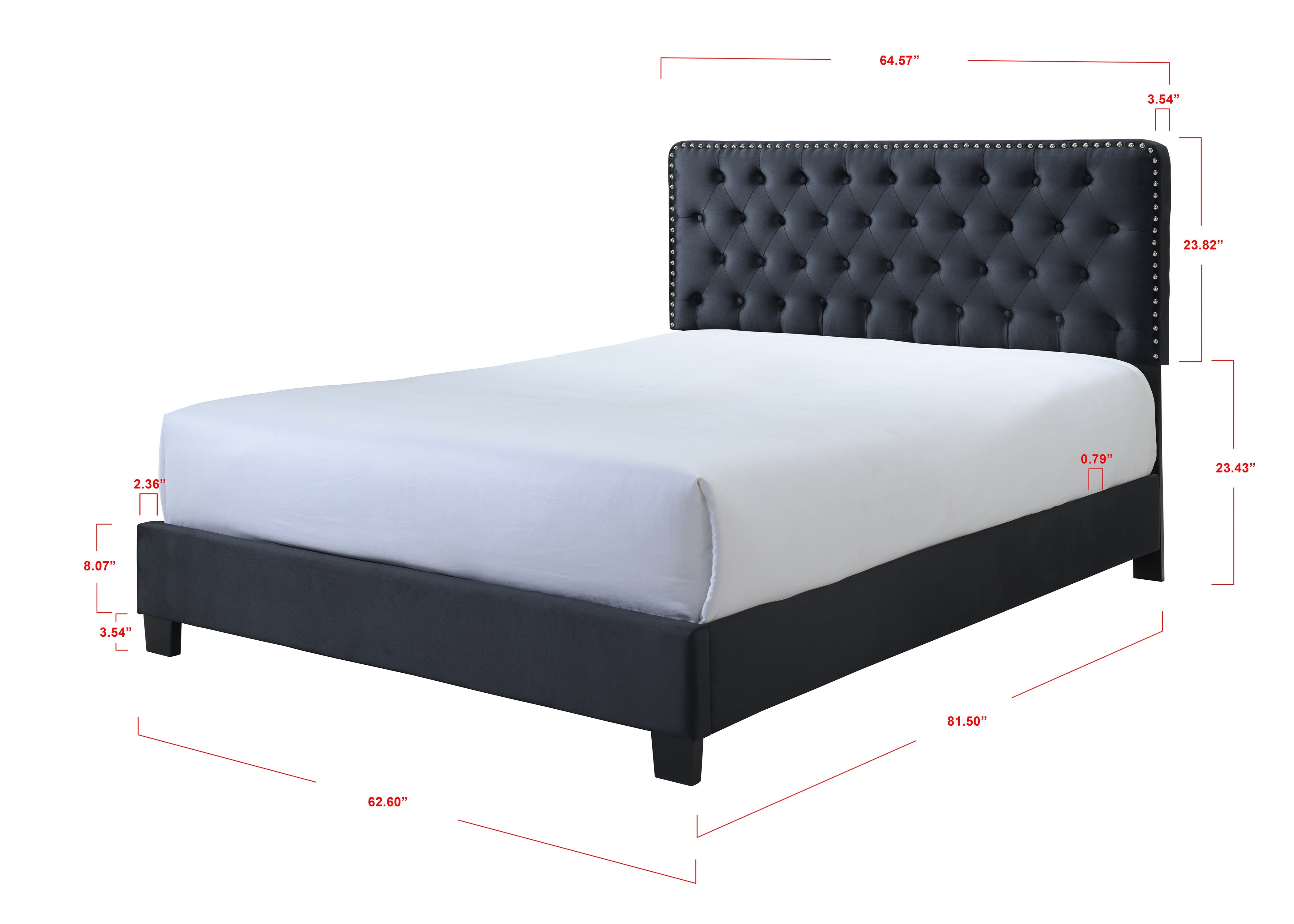Ezra Charcoal King Upholstered Panel Bed - MyWaynesHome #