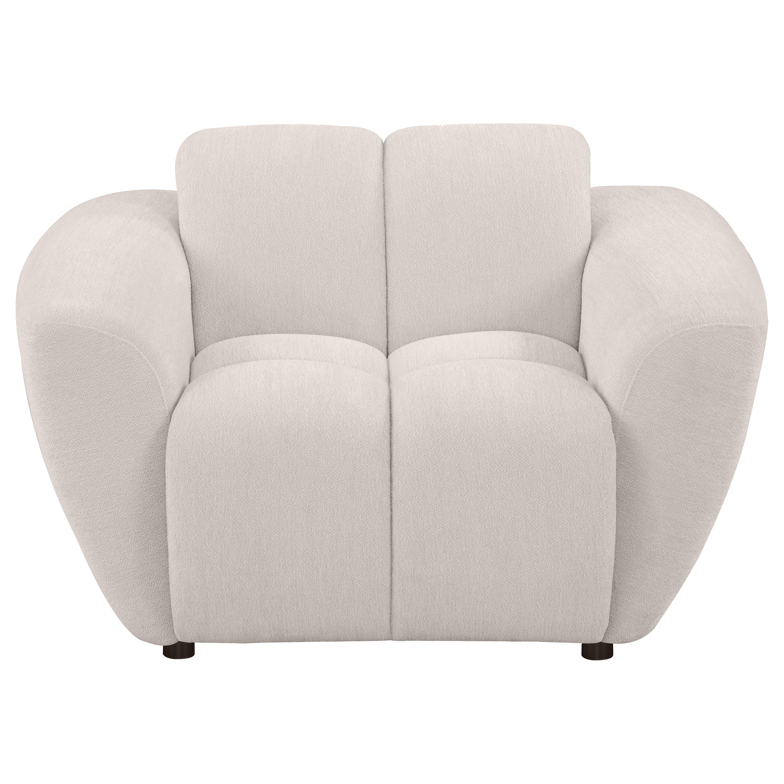 Destino Chenille Upholstered Splayed Arm Accent Chair Greige
