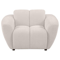 Destino Chenille Upholstered Splayed Arm Accent Chair Greige