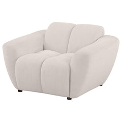Destino Chenille Upholstered Splayed Arm Accent Chair Greige