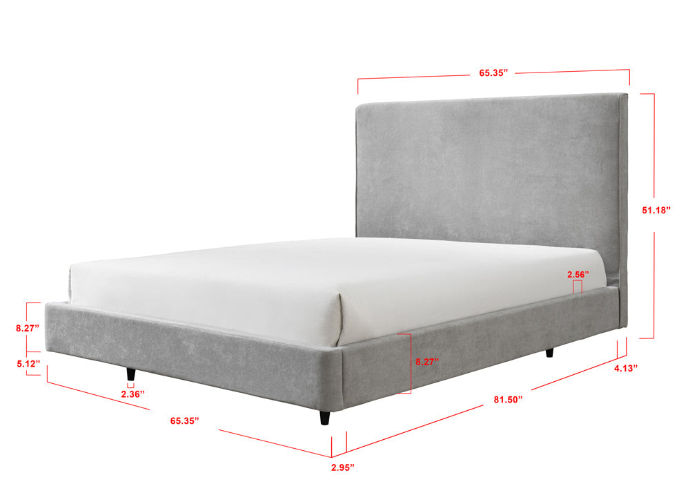 Nirvana Gray Queen Upholstered Floating Bed - MyWaynesHome #