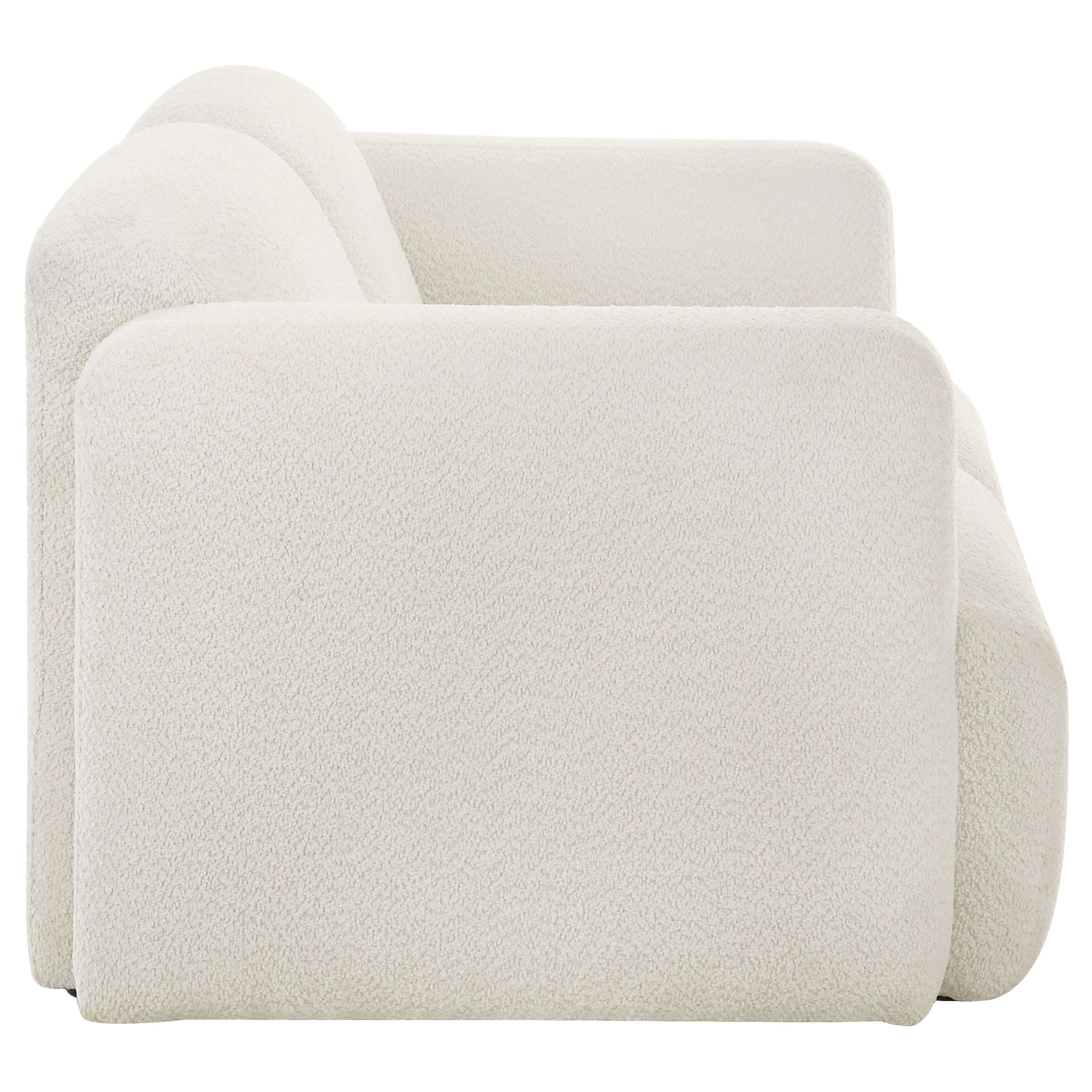 Dorset Fabric Upholstered Round Track Arm Loveseat White