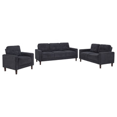 Bowen Ii 3-piece Upholstered Track Arm Sofa Set Steel Grey