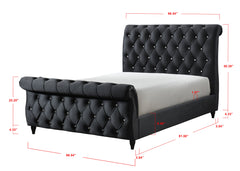 Kyrie Black Queen Upholstered Bed - MyWaynesHome #