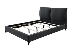 Jenn Charcoal Boucle Queen Upholstered Platform Bed - MyWaynesHome #