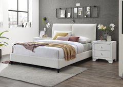 Jenn White Boucle Queen Upholstered Platform Bed - MyWaynesHome #