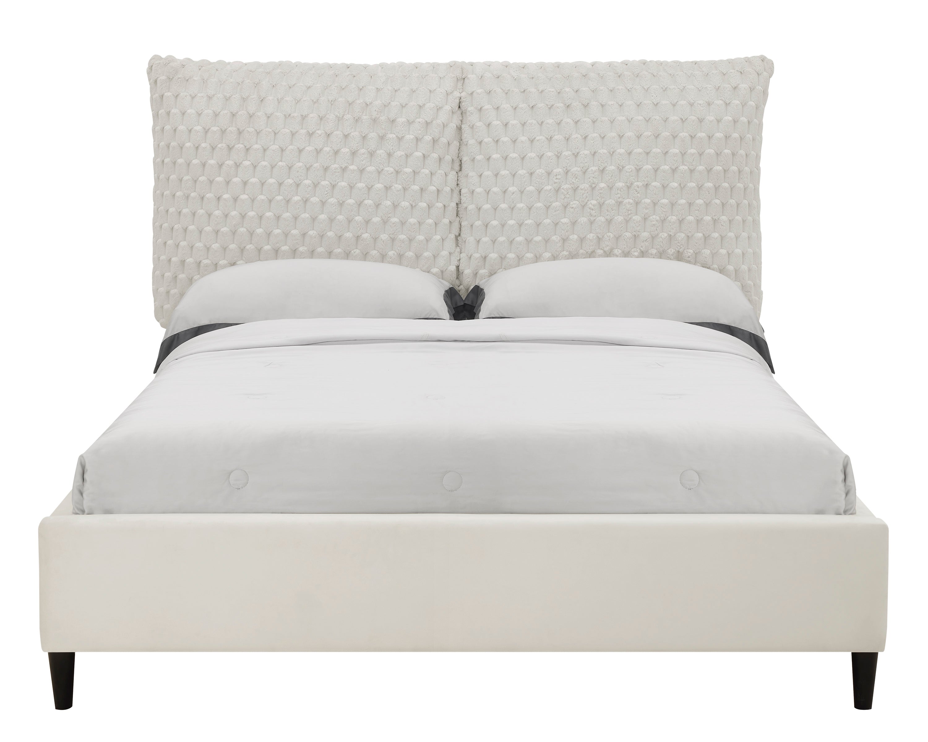 Violet Whote Dove Queen Upholstered Bed - MyWaynesHome #