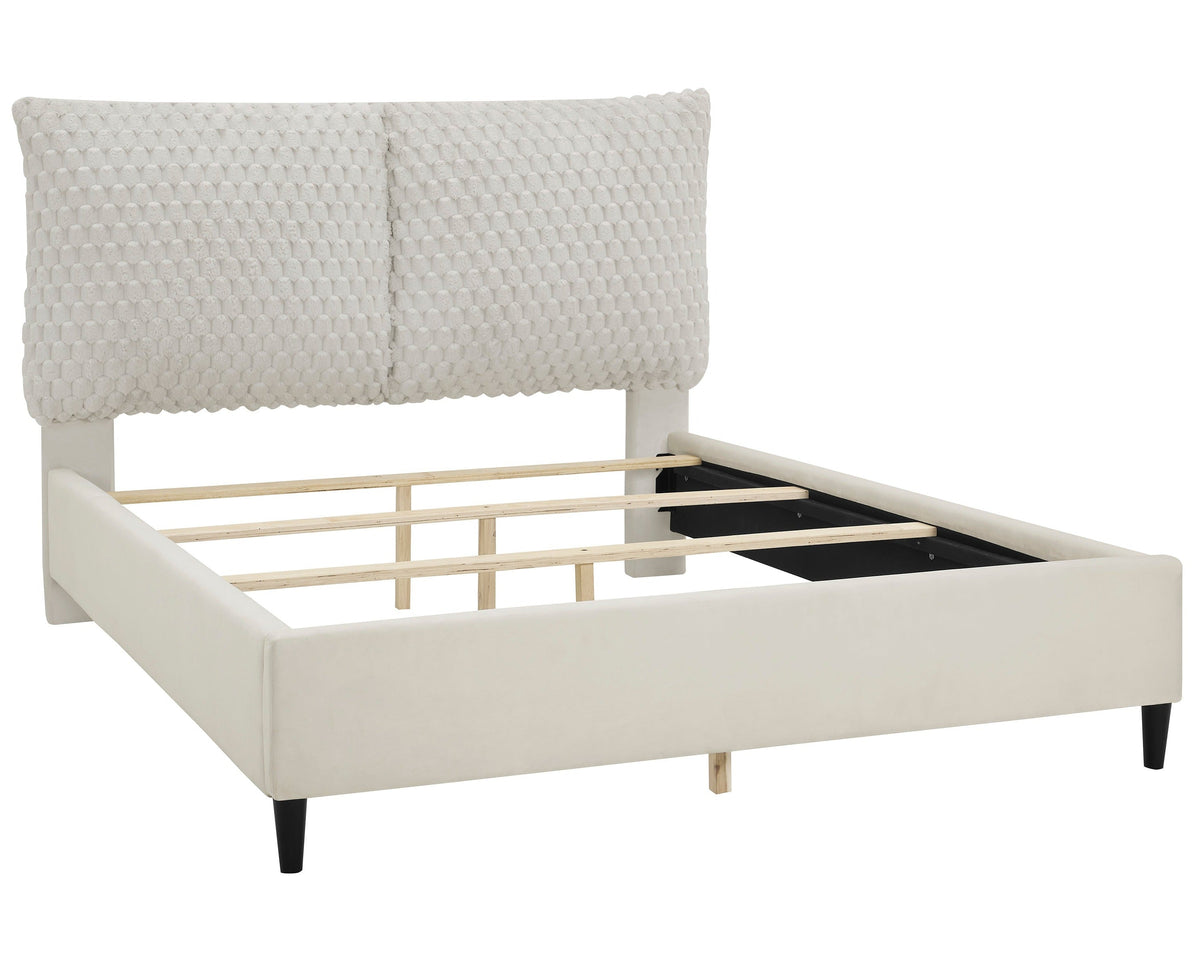 Violet Whote Dove Queen Upholstered Bed - MyWaynesHome #
