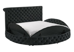Brigitte Black King Upholstered Storage Panel Bed - MyWaynesHome #