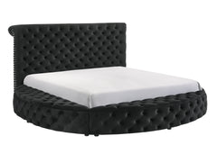 Brigitte Black King Upholstered Storage Panel Bed - MyWaynesHome #