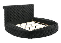 Brigitte Black King Upholstered Storage Panel Bed - MyWaynesHome #