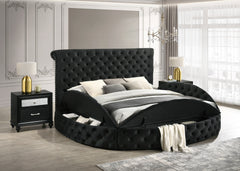 Brigitte Black King Upholstered Storage Panel Bed - MyWaynesHome #