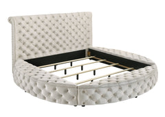 Brigitte Ivory Queen Upholstered Storage Panel Bed - MyWaynesHome #