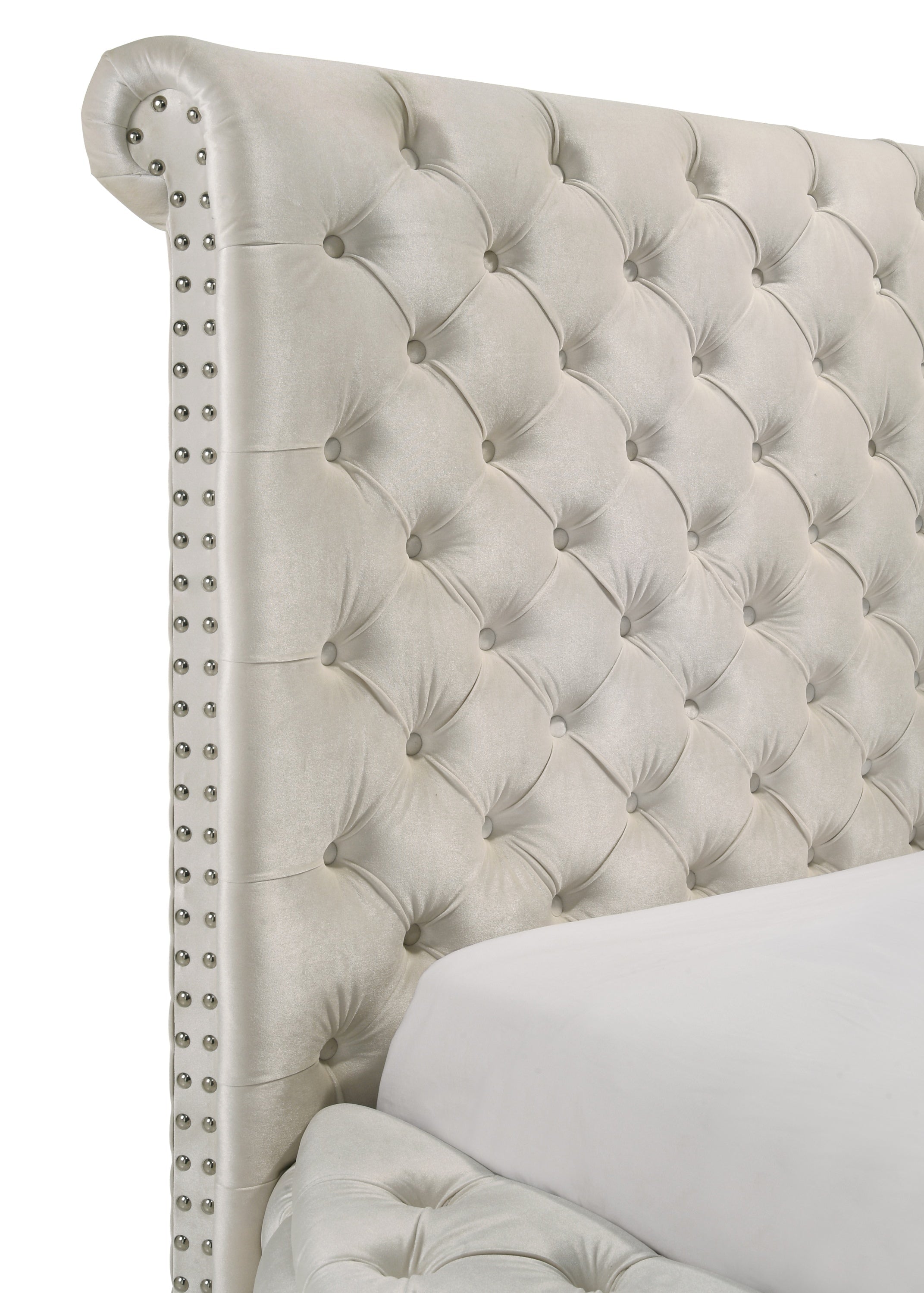 Brigitte Ivory Queen Upholstered Storage Panel Bed - MyWaynesHome #