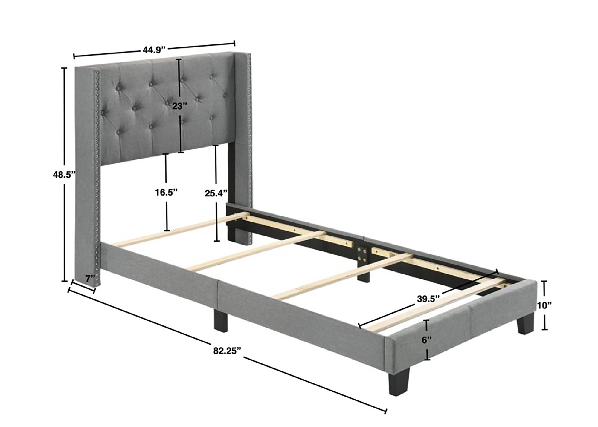 Makayla Gray Twin Bed - MyWaynesHome #