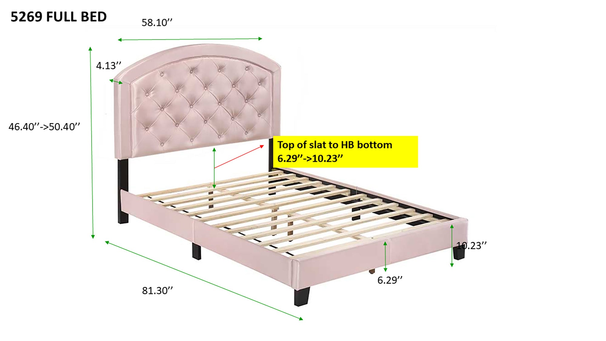 Gaby Pink Full Upholstered Platform Bed - MyWaynesHome #