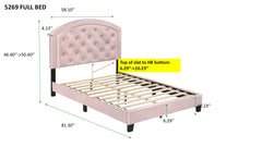 Gaby Pink Full Upholstered Platform Bed - MyWaynesHome #