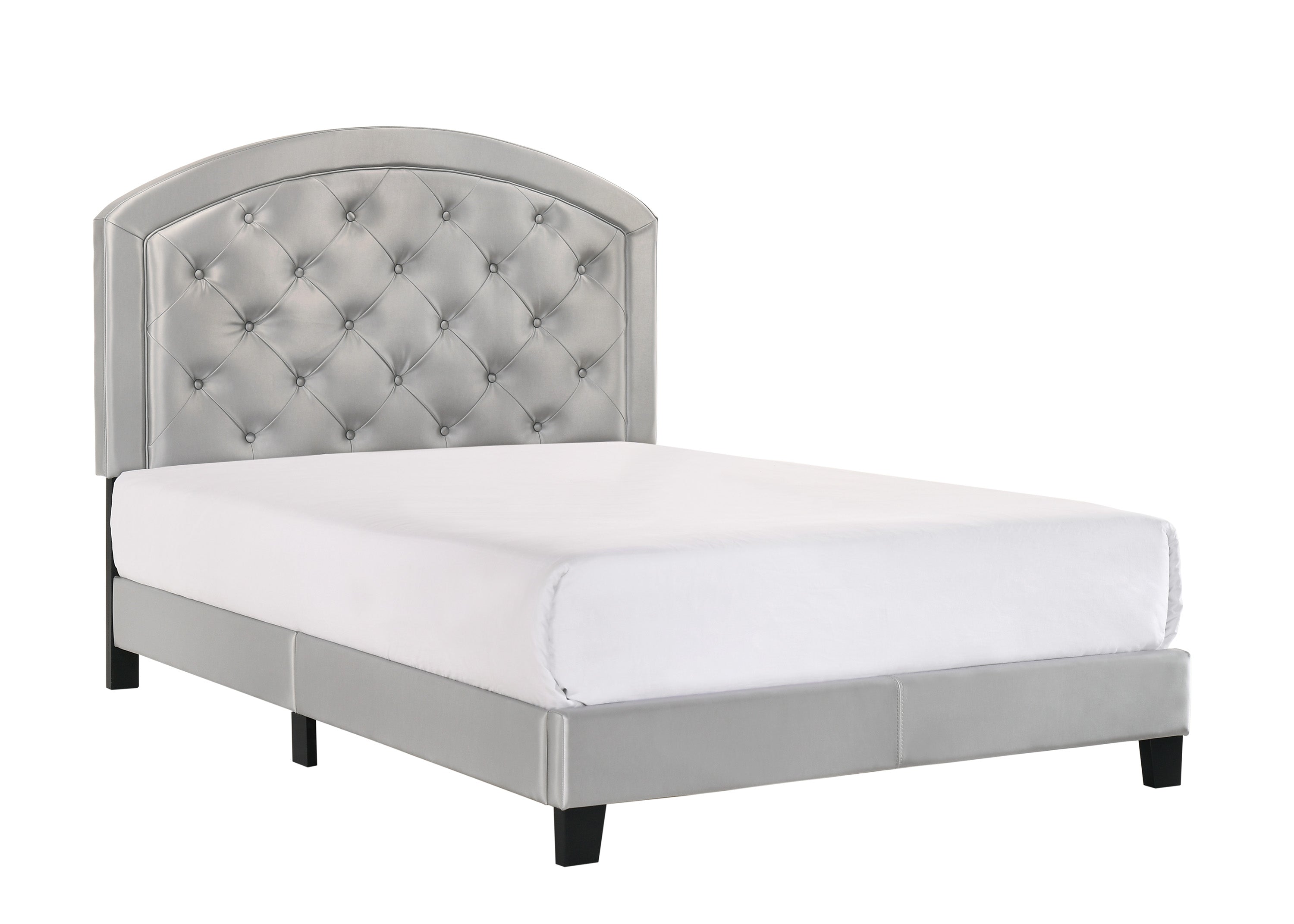 Gaby Silver Full Upholstered Platform Bed - MyWaynesHome #