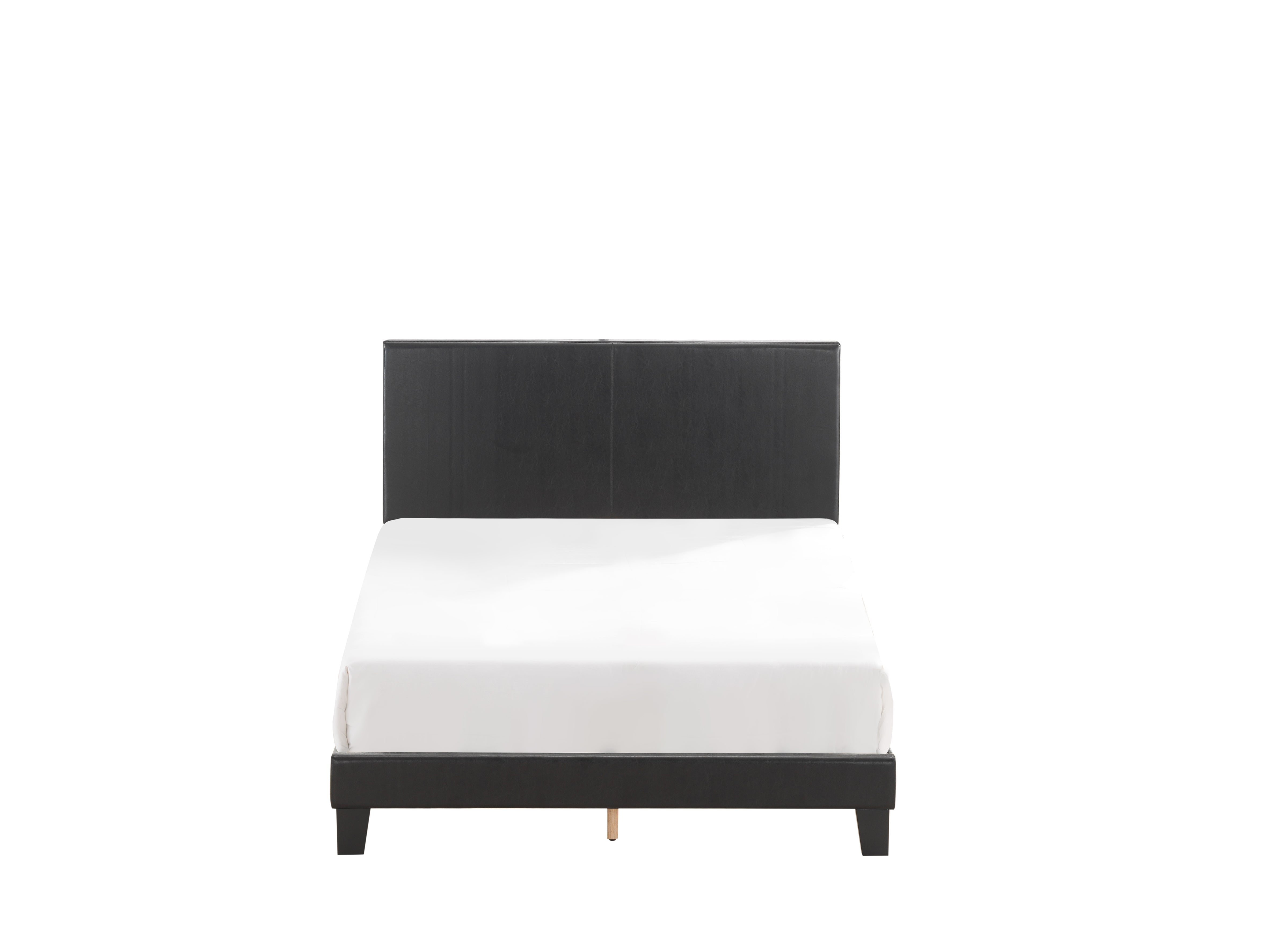 Yates Black PU Leather Full Upholstered Platform Bed - MyWaynesHome #