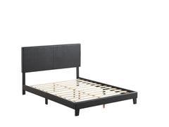 Yates Black PU Leather King Upholstered Platform Bed - MyWaynesHome #