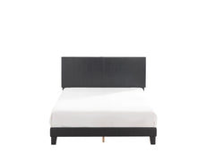 Yates Black PU Leather King Upholstered Platform Bed - MyWaynesHome #