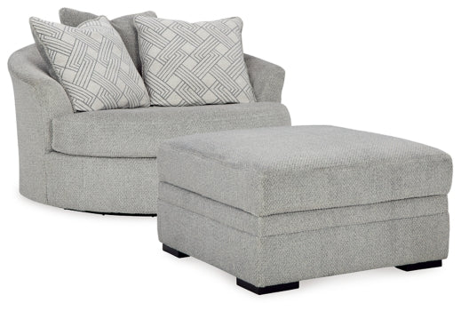 Casselbury Oversized Swivel Chair and Ottoman
