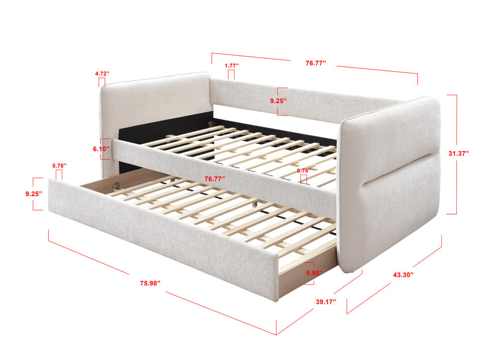 Philipa Oatmeal Twin Daybed with Trundle - MyWaynesHome #