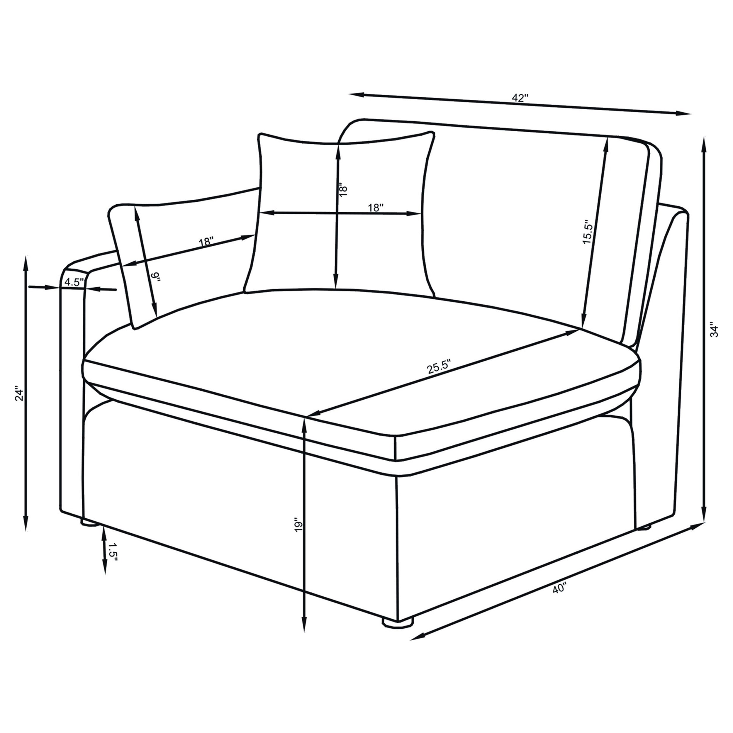 Hobson 4-piece Upholstered Modular Sectional Sofa Charcoal
