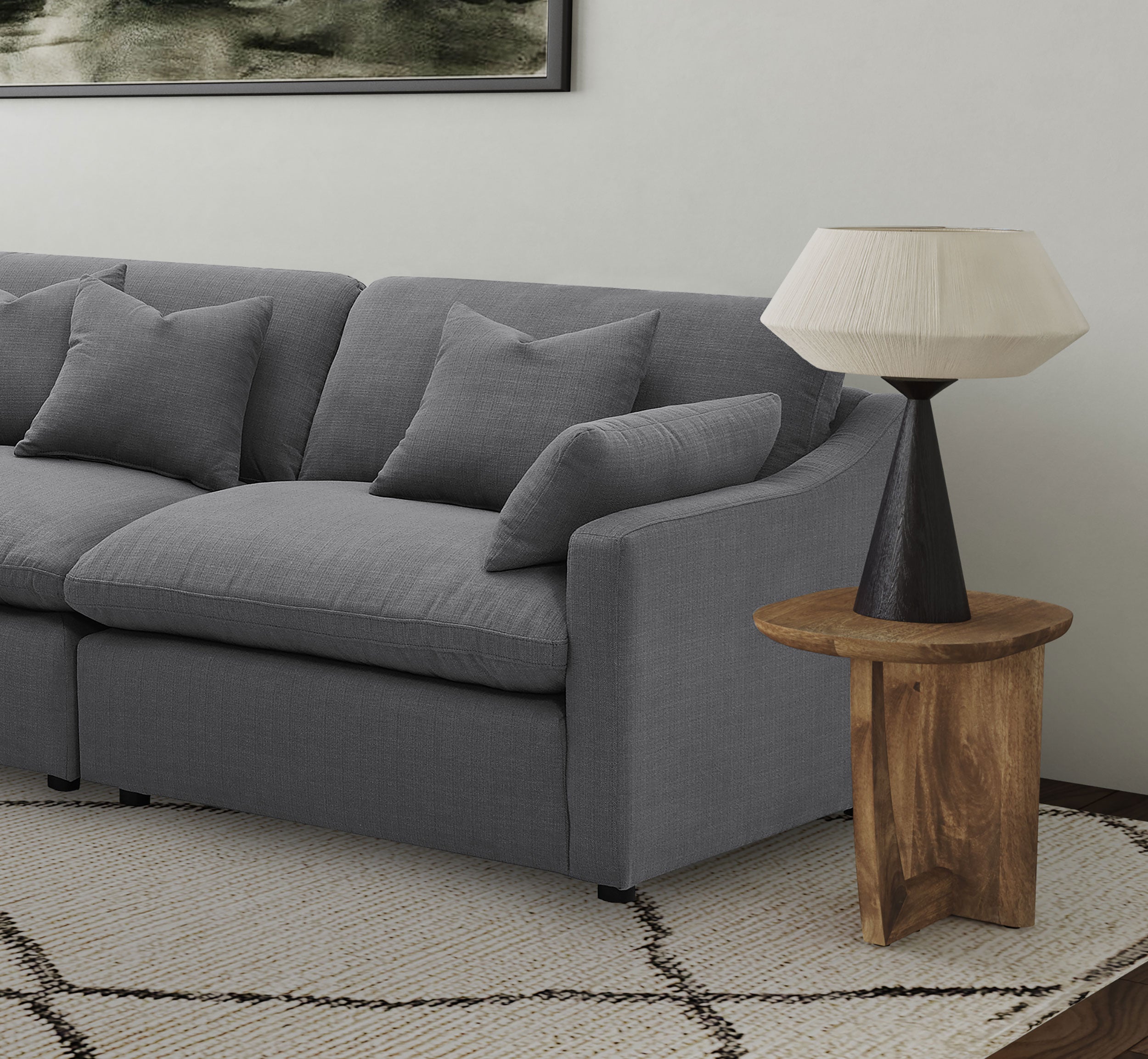 Hobson Upholstered Raf Chair Charcoal