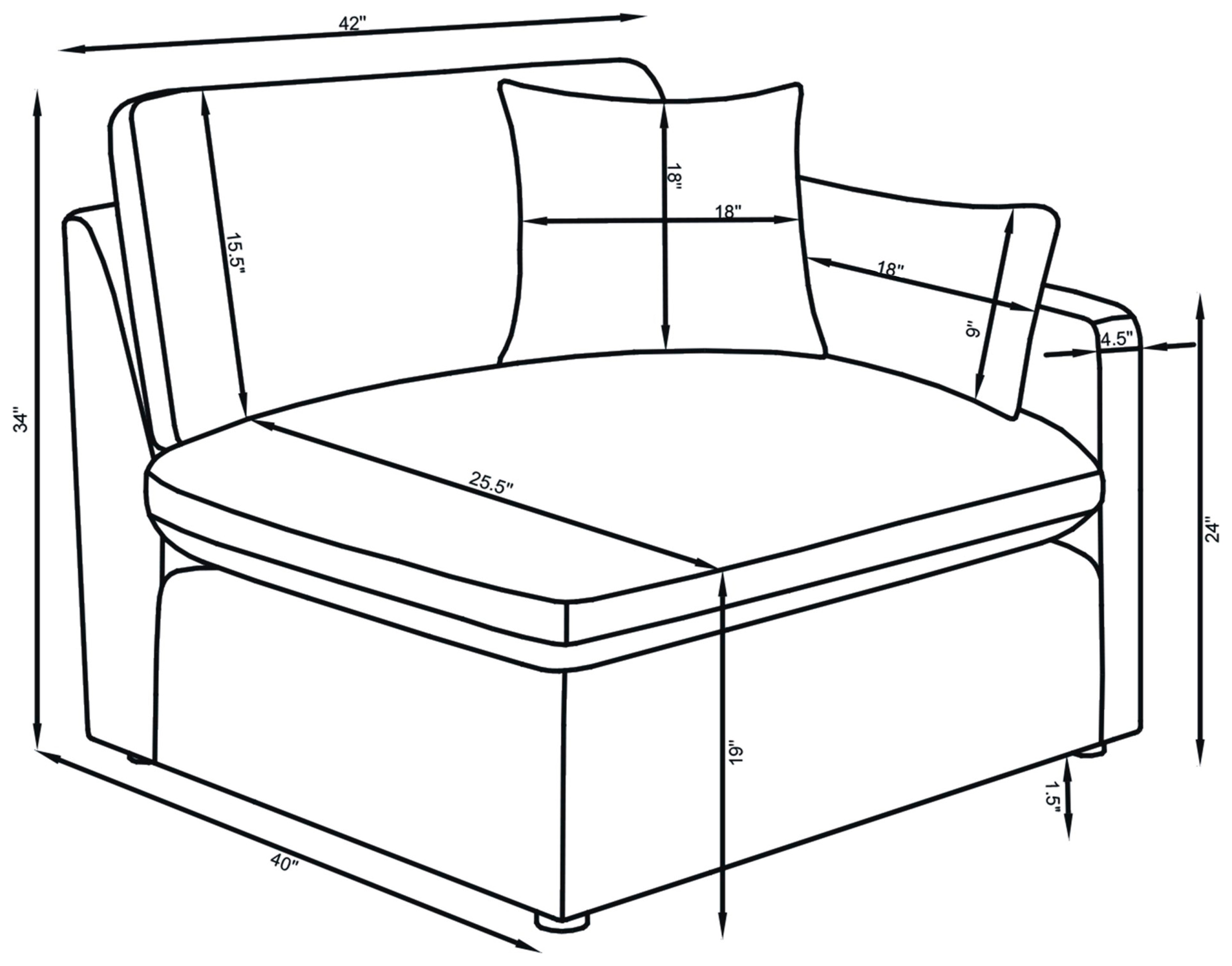 Hobson Upholstered Raf Chair Charcoal