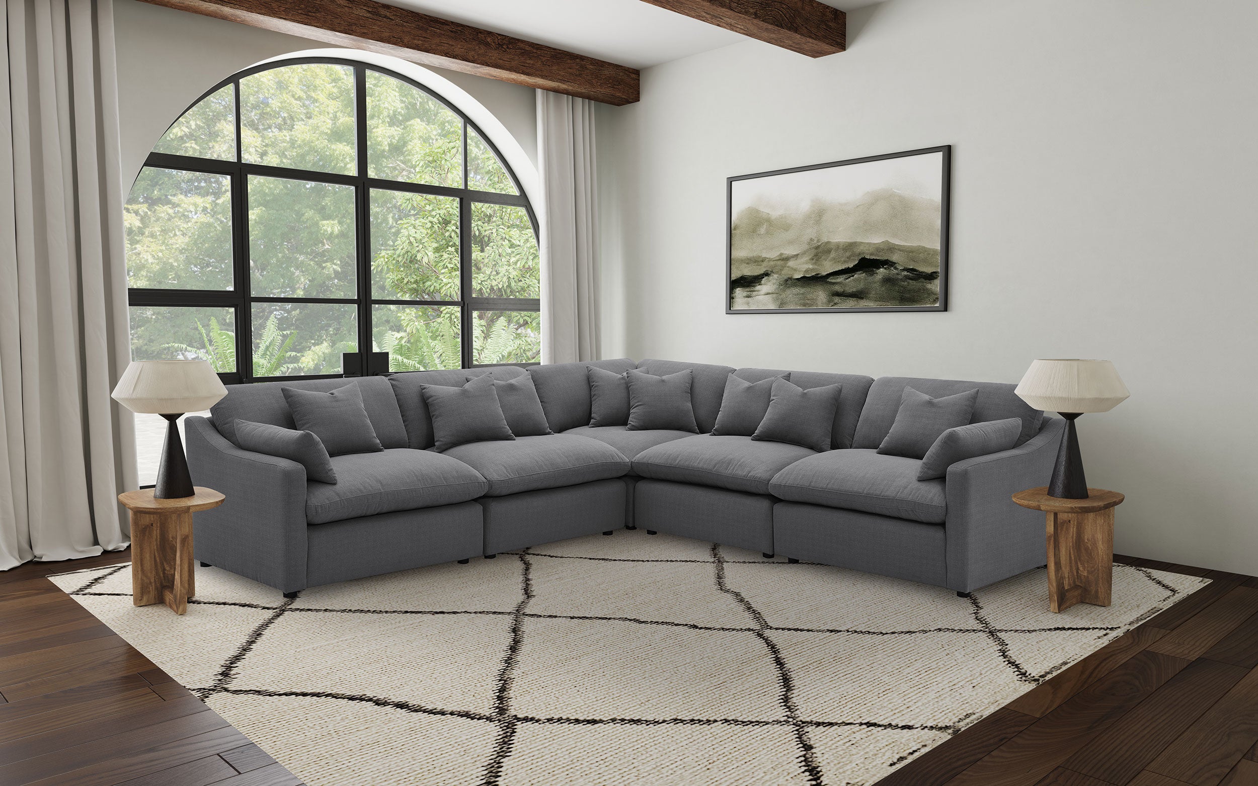 Hobson Upholstered Raf Chair Charcoal