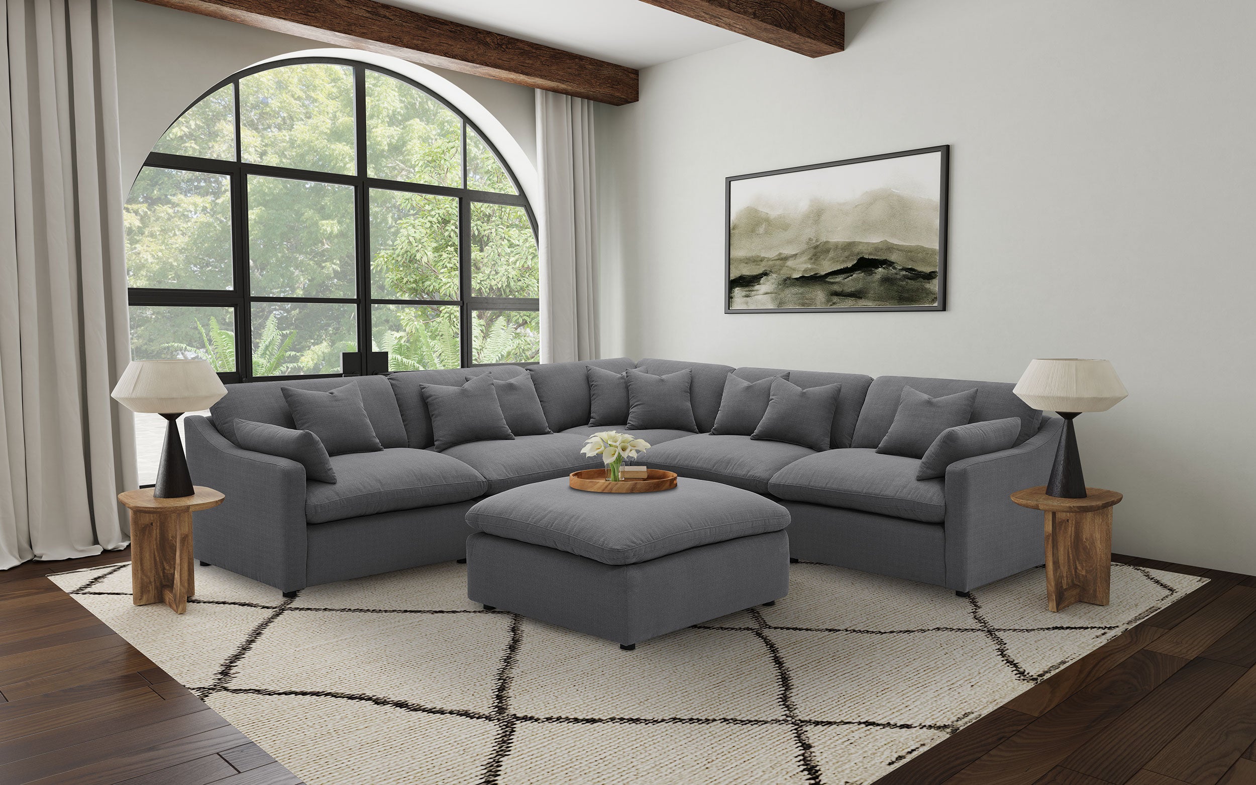 Hobson Upholstered Raf Chair Charcoal