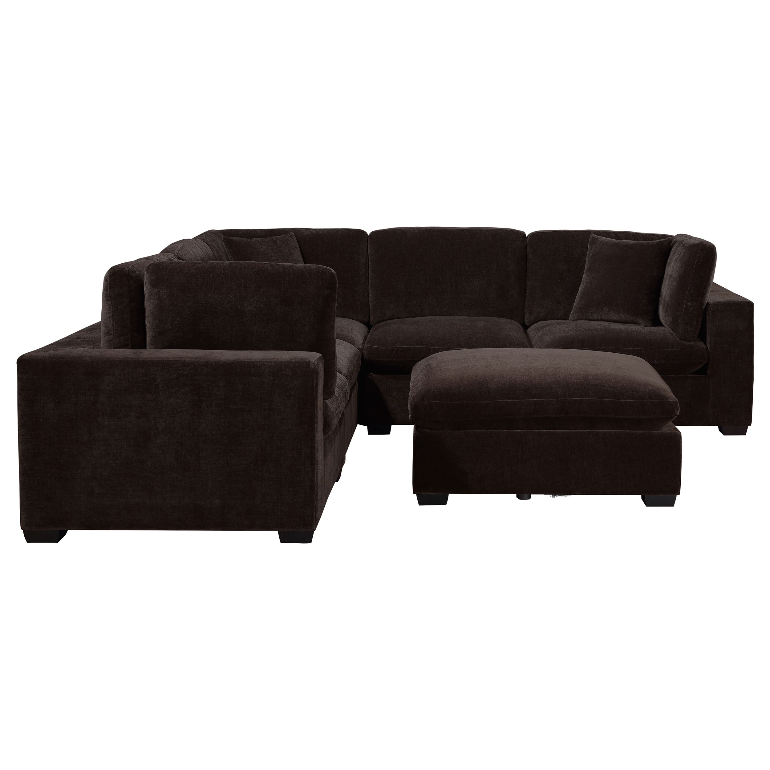 Lakeview 5-piece Upholstered Modular Sectional Chocolate - MyWaynesHome #