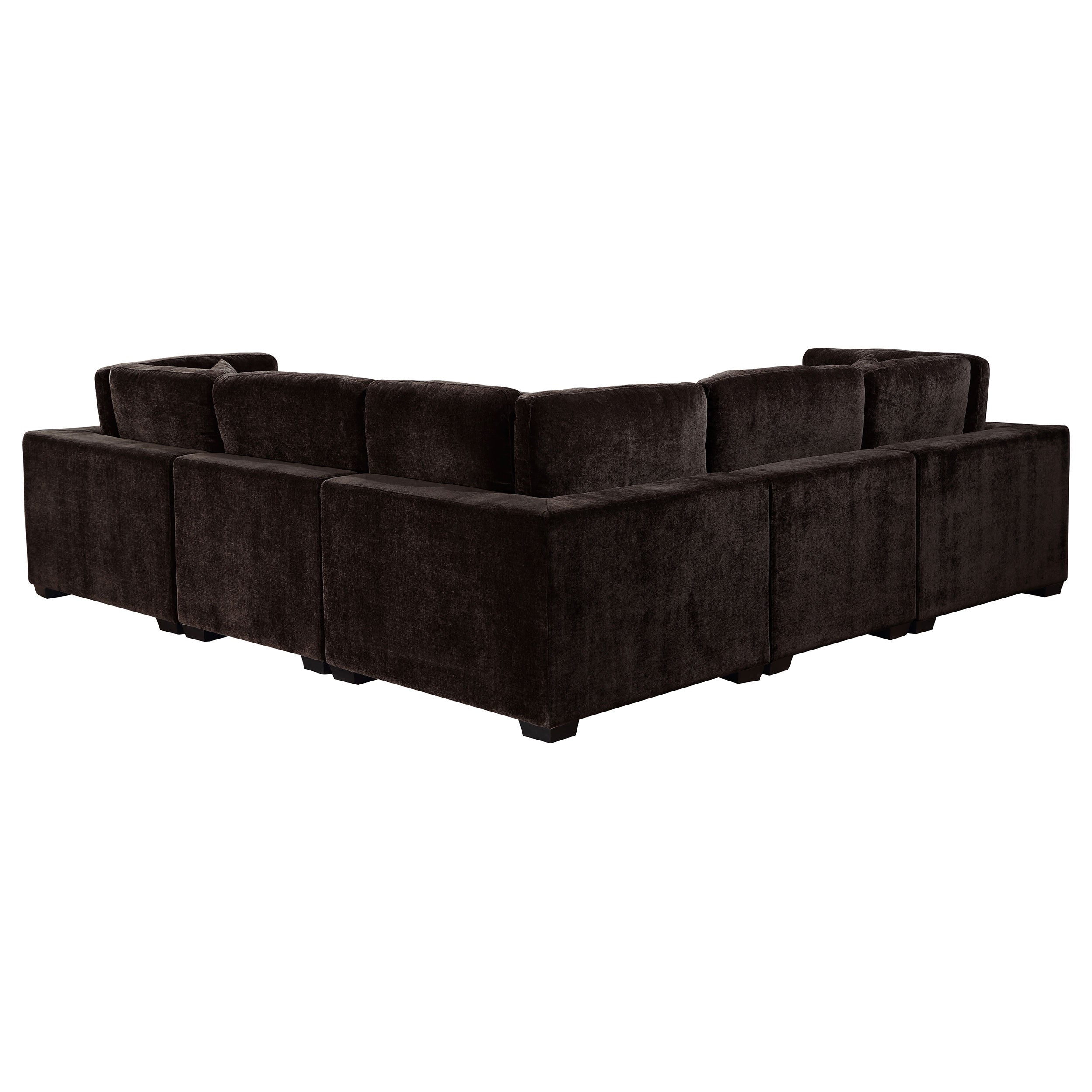 Lakeview 6-piece Upholstered Modular Sectional Chocolate - MyWaynesHome #