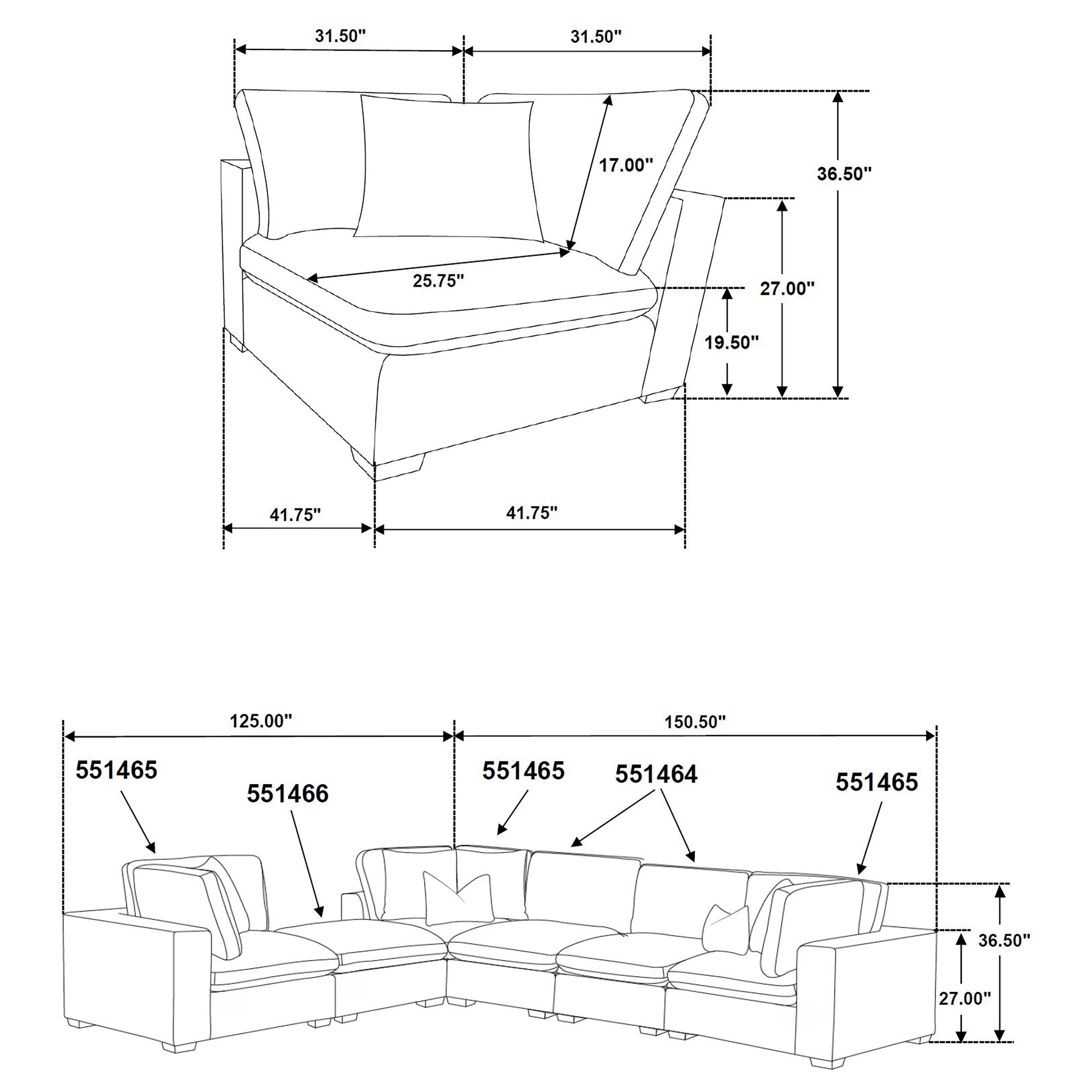 Lakeview 6-piece Upholstered Modular Sectional Chocolate - MyWaynesHome #