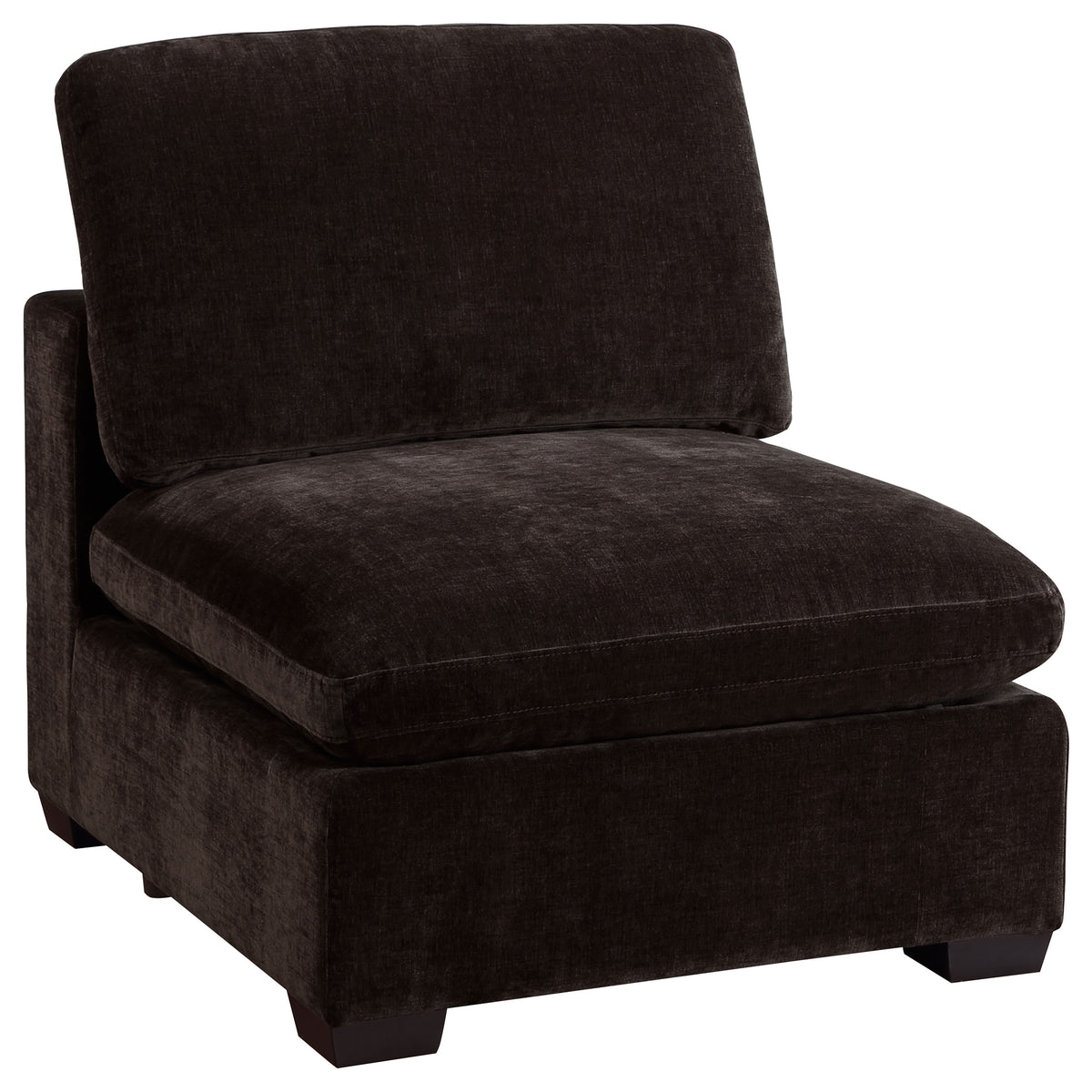 Lakeview Upholstered Armless Chair Dark Chocolate - MyWaynesHome #