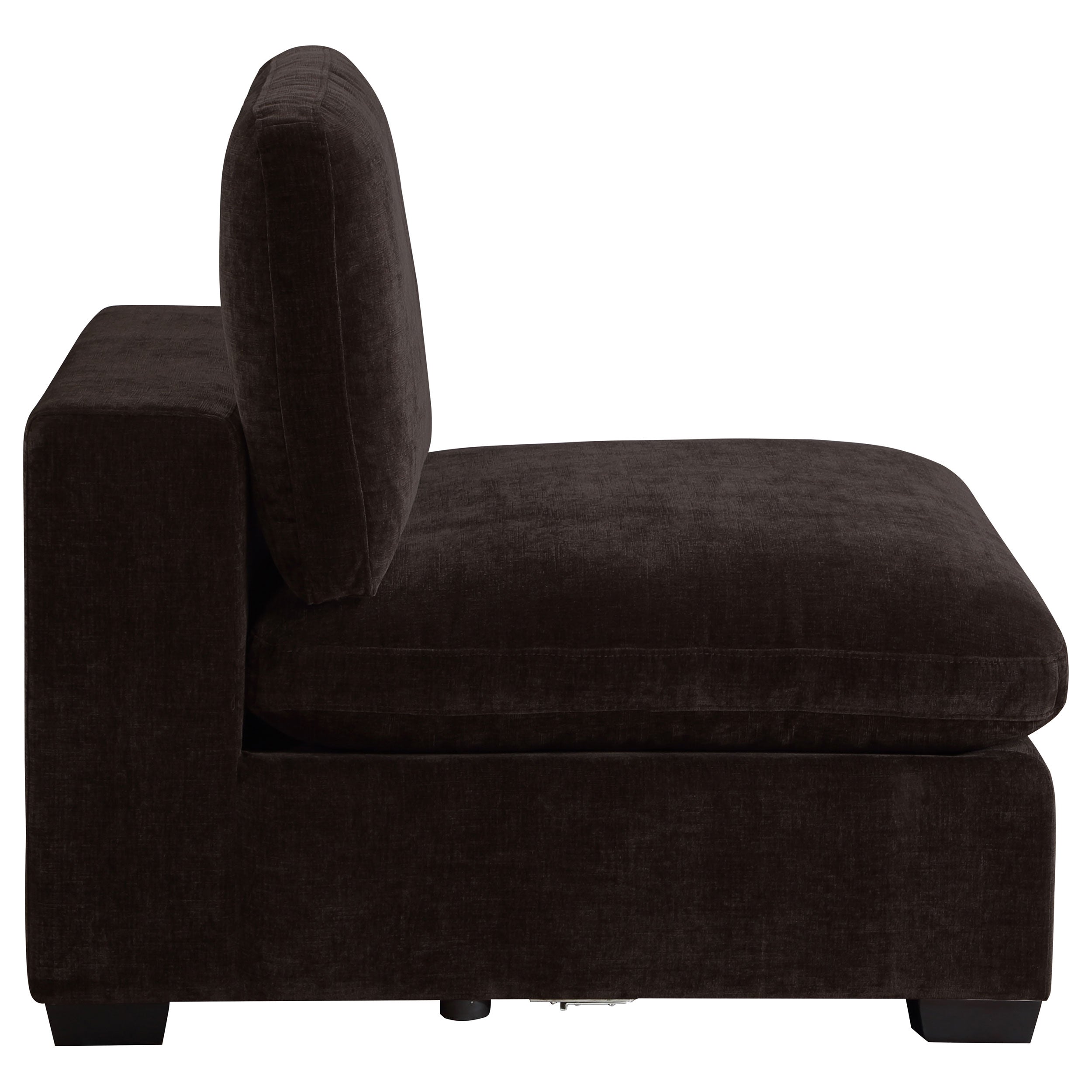 Lakeview Upholstered Armless Chair Dark Chocolate - MyWaynesHome #