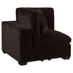 Lakeview Upholstered Corner Chair Dark Chocolate - MyWaynesHome #