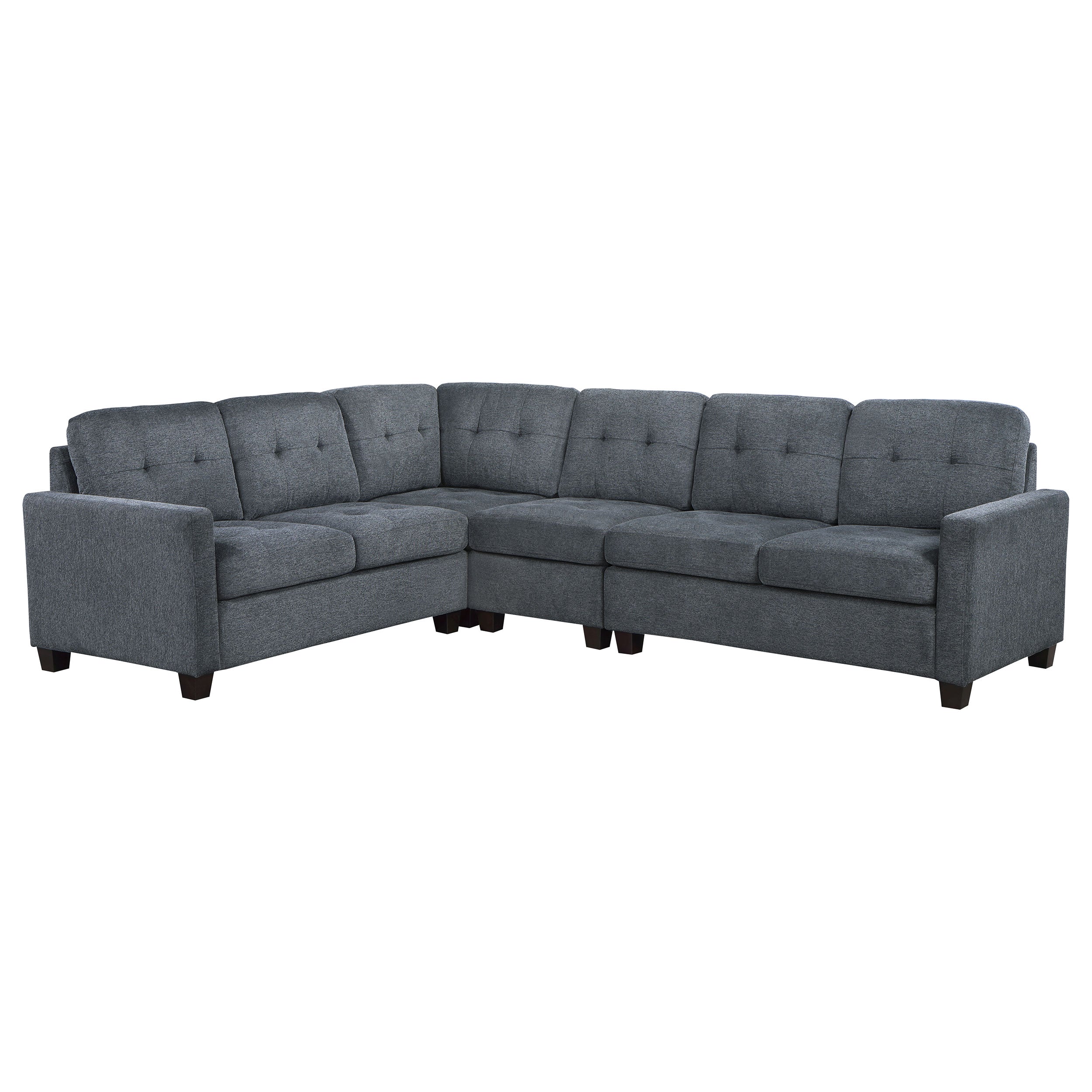 Georgina 4-piece Upholstered Modular Sectional Steel Grey - MyWaynesHome #