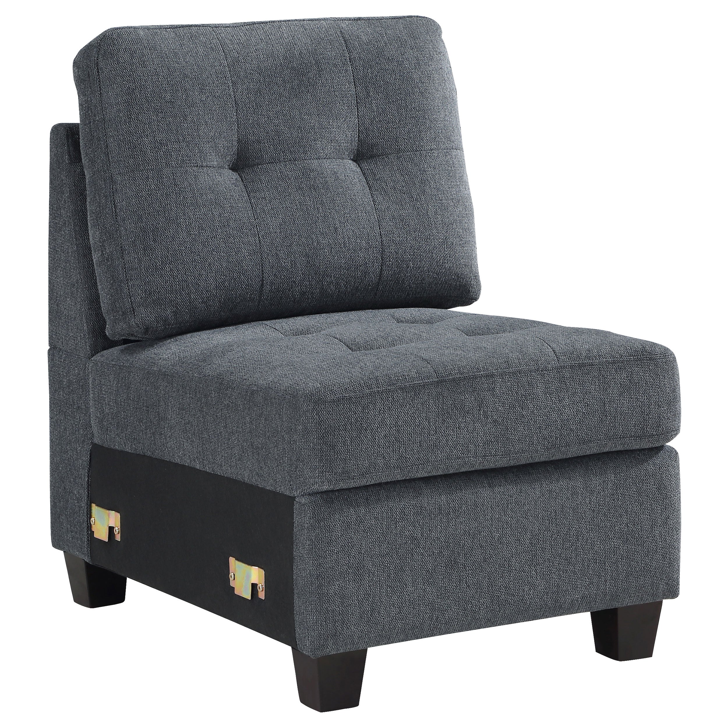 Georgina Upholstered Armless Chair Steel Grey - MyWaynesHome #