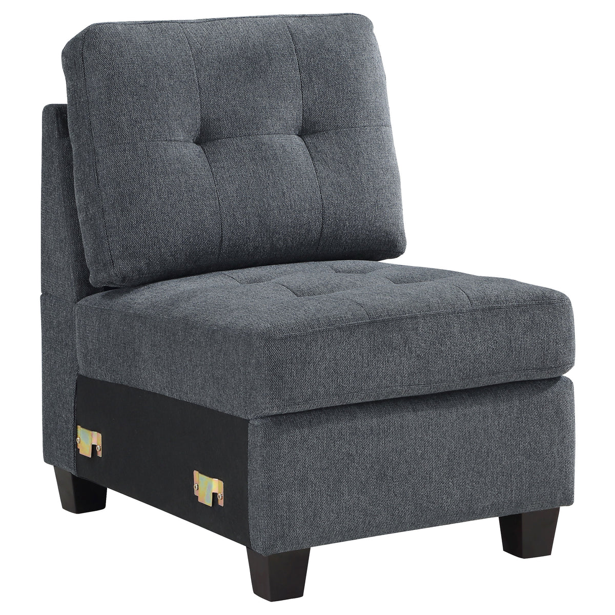 Georgina Upholstered Armless Chair Steel Grey - MyWaynesHome #