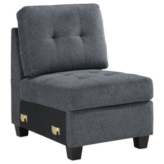 Georgina Upholstered Armless Chair Steel Grey - MyWaynesHome #