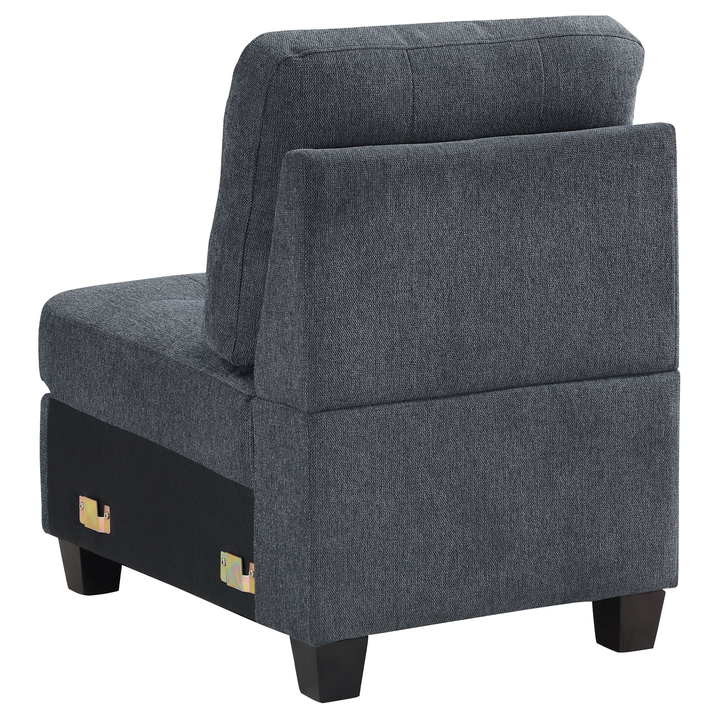 Georgina Upholstered Armless Chair Steel Grey - MyWaynesHome #