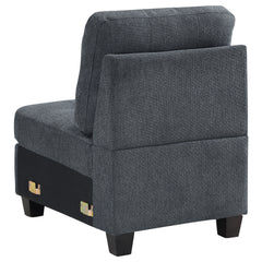 Georgina Upholstered Armless Chair Steel Grey - MyWaynesHome #
