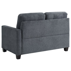 Georgina Upholstered Laf Chair Steel Grey - MyWaynesHome #